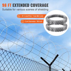 Alambre de púas de 98 pies, 2 rollos de alambre de púas galvanizado y alambres de cinta para seguridad y protección - Product Image 5