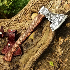 Hache de camping et de survie en acier forgé artisanal de qualité industrielle UA Supplies, manche en bois dur, pour activités de plein air, OEM - Product Image 3