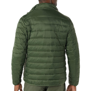 Mens Lightweight Insulated <b>Packable</b> Puffer <b>Jacket</b> with Full Zip Front and Stand Collar in Olive Green for Cold Weather Comfort - Product Image 5