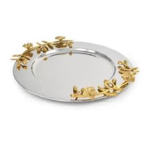 Plateau de service en métal doré pour la décoration de table, produit le plus vendu, plateau de service personnalisé pour les desserts ou les aliments - Product Image 4