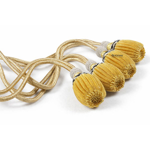 QUICK WAY INDUSTRIES Cordón de uniforme ceremonial dorado y negro con borla de nudo de sabre y borla de bullion con forma de bellota - Product Image 6