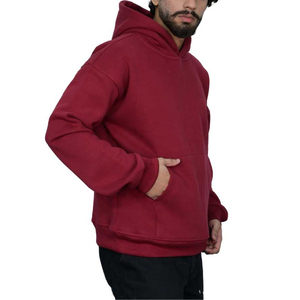 Sweats à capuche tendance personnalisés pour hommes, couleur unie, coupe ample, style pull-over, meilleur prix pour le streetwear quotidien, haute qualité - Product Image 4