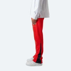 Pantalon de survêtement évasé pour homme de haute qualité, en molleton léger, style streetwear, coupe évasée tendance, coupe-vent - Product Image 1