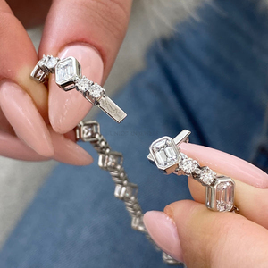 Pulsera clásica de diamantes cultivados en laboratorio en oro macizo de 10K, 14K, 18K, verificada por IGI, joyería fina sostenible para ella. - Product Image 2