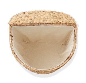 Natural Water Hyacinth Laundry Basket Corner <b>Hamper</b> with Lid Handwoven Straw Toy Clothes Storage Bin Home Organization Bulk - Product Image 5