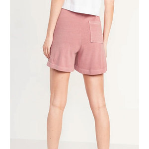 Shorts de jogging décontractés pour femme, style vintage, en coton et molleton délavé à l'acide, avec cordon de serrage et taille haute, pour le streetwear et la mode - Product Image 6