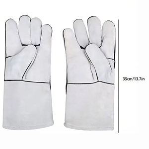Guantes de soldadura TIG MIG OEM ODM, guantes de trabajo de cuero duradero para protección de manos en color blanco de RAMF SPORTS - Product Image 4
