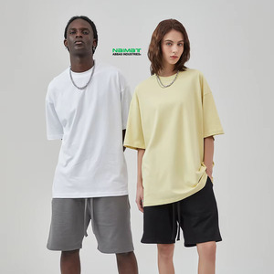 เสื้อยืดคอกลมโอเวอร์ไซส์ ยูนิเซ็กซ์ ผ้าฝ้ายย้อมสีพื้น แขนสั้น สวมใส่สบาย ระบายอากาศได้ดี ผ้าถัก - Product Image 1