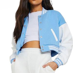 Nouvelles vestes universitaires personnalisées pour femmes avec patchs et logos sur mesure, vestes universitaires pour femmes, faible MOQ, OEM - Product Image 3