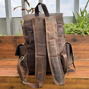 2025 Custom Large Capacity Full Grain Leather Backpacks <b>Laptop</b> Business Travel Backpack Wholesale Best Sellers <b>Bags</b> for Unisex - Product Image 5