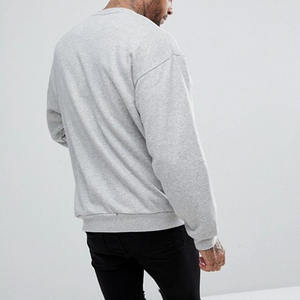 Sweat-shirt gris personnalisé pour homme, streetwear, pull à épaules tombantes, coupe oversize, en molleton de coton épais, col rond, unisexe, coupe ample - Product Image 2
