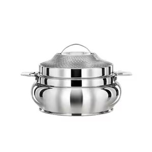 Middle East Stainless Steel Casserole Pot With Glass Lid Round 24cm Polished Modern Design Durable - Product Image 3