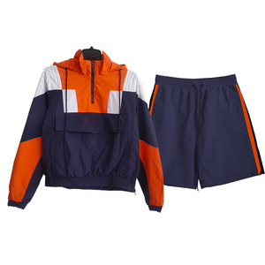 Conjunto de Pantalones Cortos y Chaqueta Cortavientos de Dos Piezas, Personalizado, Nuevo, Ropa Deportiva, Chaqueta Deportiva con Cremallera de Nailon para Hombre - Product Image 3