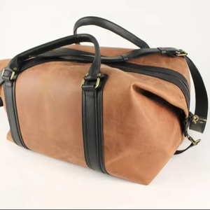 กระเป๋าเดินทางหนังแท้แบบยูนิเซ็กซ์ สไตล์วินเทจ ขนาดใหญ่ ใส่สัมภาระได้เยอะ พร้อมซิปปิด รุ่น LDB-0350 - Product Image 1