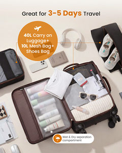Sac de cabine, sac de voyage pour avion, sac de week-end, sac de voyage à roulettes, bagage à main pour voyage, bagage approuvé par les compagnies aériennes - Product Image 4
