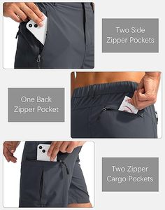 Men's Hiking Cargo Shorts 9"/7"/11" Lightweight Outdoor Shorts for Men Trip Golf Camping Casual with 5 Zipper Pockets - Product Image 2