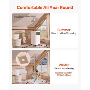 Tenda Gonfiabile per 3-5 Persone Facile da Montare per Campeggio, in Oxford 300D, Tenda Glamping 4 Stagioni con Pompa Manuale e Compatibilità Stufa - Product Image 6