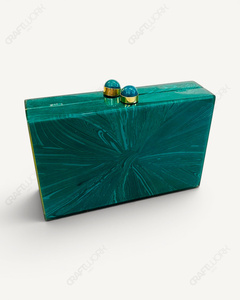 Pochette en malachite naturelle |   Minaudière artisanale Sunburst |   Sac de soirée de luxe décontracté pour femme, idéal pour mariage et cérémonie - Product Image 2
