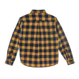OEM High Quality Yellow Black <b>Checkered</b> Men Casual Long Sleeve Shirts Low MOQ Trucker Plaid Jacket <b>Top</b> Cheap Price Flannel Shirt - Product Image 2