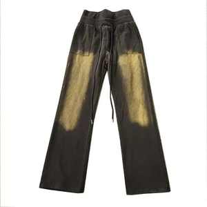 Survêtement Flare brodé pour homme, OEM, 100% coton molletonné, délavé à l'acide, personnalisé, avec appliqué vieilli, vintage, fermeture éclair intégrale - Product Image 3