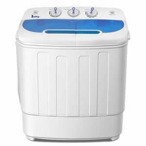 Lavadora Compacta Semiautomática de Doble Tambor XPB46-RS4 de 15 Libras, Estándar Estadounidense, Blanca y Azul, con Bomba de Drenaje Integrada - Product Image 3