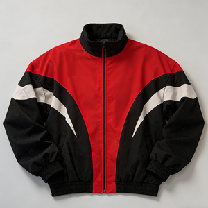 Veste coupe-vent d'hiver en toile imperméable et respirante pour homme, style rétro sportif surdimensionné avec panneau en V personnalisé, OEM ODM Vintage - Product Image 1