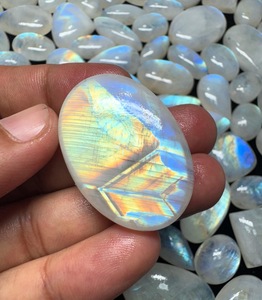 Piedras Preciosas Naturales Sueltas de Alta Calidad, Mezcla de Tamaños y Formas, Lote de Alta Potencia, Piedra Lunar Azul Claro Cabujón para Joyería - Product Image 3