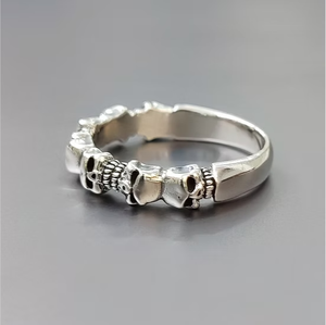 Trendy <b>Skull</b> Pattern Silver 925 <b>Ring</b> For Unisex Fashionable Handmade Jewelry Wear All Religious - Product Image 3