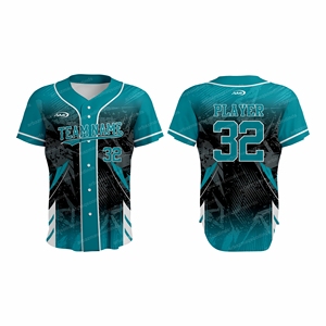 เสื้อเบสบอลมืออาชีพสำหรับผู้ชาย ดีไซน์ล่าสุด - โพลีเอสเตอร์ 100% ระบายอากาศได้ดี ป้องกันแบคทีเรีย ขนาดสั่งทำได้ พิมพ์ลายแบบซับลิเมชั่น สีพื้น - Product Image 1