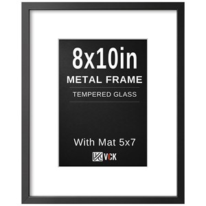 8x10 Metal Photo <b>Frame</b> with Tempered Glass & Mat | Wholesale Picture <b>Frames</b> - Product Image 1