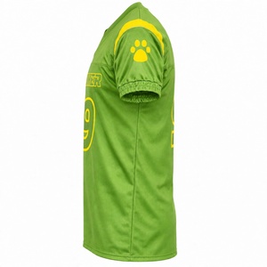 Camiseta de Fútbol Verde Claro con Estampado de Huella, Cuello en V, Manga Corta, Malla Transpirable, Uniforme Deportivo - Product Image 3