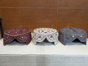 หมวกปักลายมือทำแบบซินธี หมวกพื้นเมืองปากีสถาน หมวกวัฒนธรรมชาติซินธี หมวกสวดมนต์มุสลิมทำมือ - Product Image 4