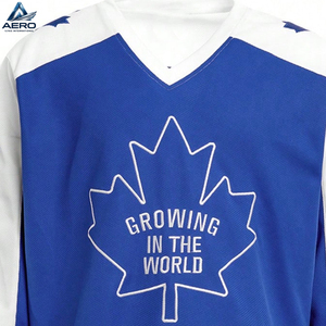 Servicio OEM ODM, Camisetas y Tops de Hockey sobre Hielo para Adultos, 100% Poliéster, Manga Larga, Corte Holgado, Rayas de Color en Contraste, Bordado con Letras - Product Image 6
