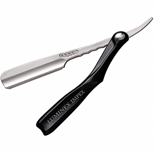 Navaja de Afeitar Recta Vintage Luminex Impex con Mango de Concha de Abulón y Acero al Carbono, Lista para Usar en Barberías y Salones - Product Image 1