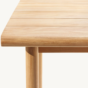 Mesa cuadrada en oferta con patas largas de madera de teca, estilo moderno y sencillo, apta para uso en exteriores. - Product Image 4