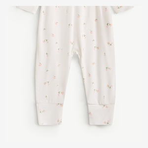 Combinaison bébé en coton et élasthanne à imprimé floral, ajustée, à manches longues, avec boutons-pression pour nouveau-né fille, ODM Vietnam - Product Image 4