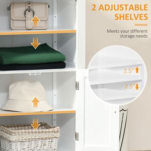 Mobiletto da Bagno Bianco a Doppia Anta, Essenziale Arredo per Ingresso e Bagno - Product Image 5