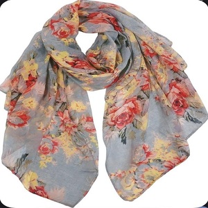 Écharpe en soie et mousseline d'été, hijab, bandana, design personnalisé, fait main, longue, élégante, nouvelle mode, écharpe de luxe pour femme - Product Image 5