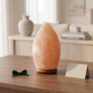 Lámpara de Cristal con Forma de Huevo y Base de Madera, Ecológica y Hecha a Mano para Decoración del Hogar y Oficina, Iluminación Ambiental y Purificación del Aire - Product Image 5