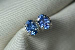 Boucles d'oreilles en Tanzanite naturelle, argent sterling, pierre de naissance de décembre, cadeau pour elle, bijoux élégants et raffinés - Product Image 5