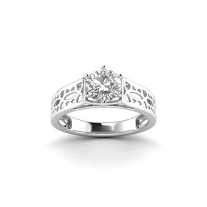 Ajretail 1 Carat Phòng Thí Nghiệm Phát triển Kim Cương Pave Thiết lập Nhẫn Vàng Trắng Vàng G Màu Vs2 Rõ Ràng IGI Chứng Nhận Cho Món Quà Đính Hôn Đảng - Product Image 1