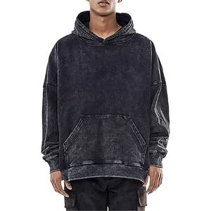 Sudadera con Capucha Personalizada de Estilo Retro Simple, Lavada, de Color Sólido, para Hombre, Versátil, de Invierno, Talla Grande - Product Image 1