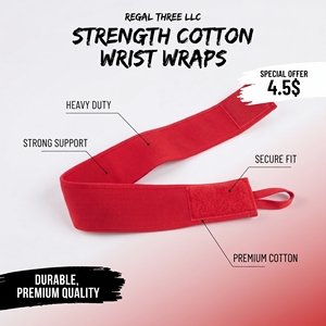 Bandes de poignet en coton robustes pour haltérophilie, musculation et tractions – Unisexe - Product Image 6