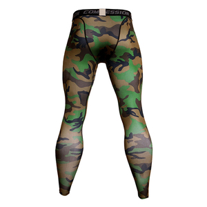 Leggings de compression camouflage pleine longueur pour hommes, taille élastique, en Spandex et Polyester, pour le sport - Product Image 3