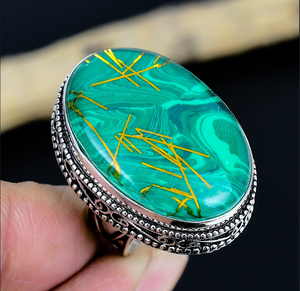 Handmade Gemstone <b>Adjustable</b> <b>Ring</b>: Vintage Jewelry - Product Image 1