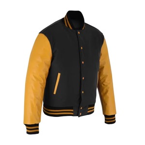 Chaqueta Varsity de Béisbol con Mangas de Lona Bordadas, Tallas Grandes M-4XL, Reversible, Ecológica, Lisa, al por Mayor para Hombre, 10% de Descuento - Product Image 2