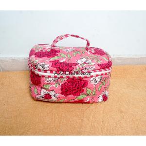 กระเป๋าเครื่องสำอางผ้าฝ้ายแท้ 100% ทนทาน น้ำหนักเบา ใช้ซ้ำได้ มีซิป หูหิ้วนุ่ม ชุดกระเป๋าเดินทาง - Product Image 4