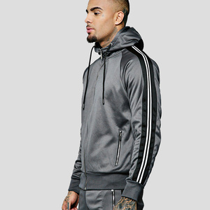 Conjunto Deportivo para Hombre, Color Gris, con Capucha, Cierre Completo, Sudadera y Pantalones de Poliéster, Corte Regular, para Otoño - Product Image 4