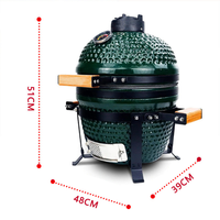 Barbecue au charbon de bois en céramique portable de luxe Egg Kamado 13 pouces avec chariot