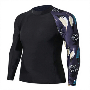 Unisex Full Sleeve Rash Guard Gray Camouflage Digital <b>Print</b> Quick Dry Polyester/Nylon UPF50+ Swim <b>Surf</b> Sports Shirt for Adults - Product Image 2